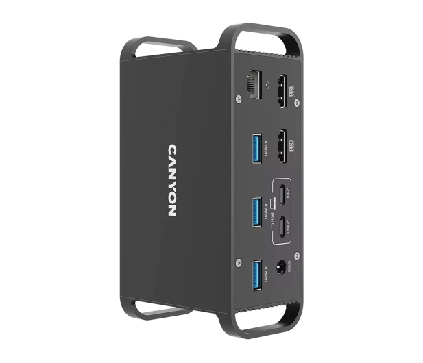 CANYON Stacja dokująca DS-95 2*4K UHD 14 w 1 USB-C Szara - 1333257 - zdjęcie 4